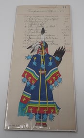 Istaska Travis Blackbird Acrylic on 1911 Ephemera