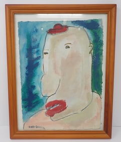 Cher Shaffer Outsider Art Watercolor Portrait
