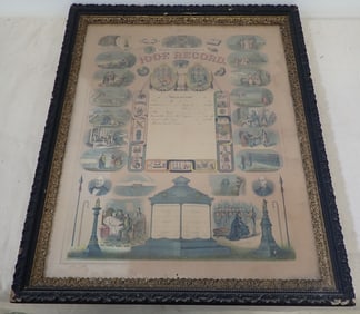 1889 IOOF Lodge Record Certificate