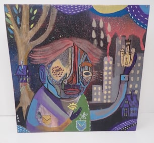 2013 Mark Fox Outsider Art Acrylic on Board