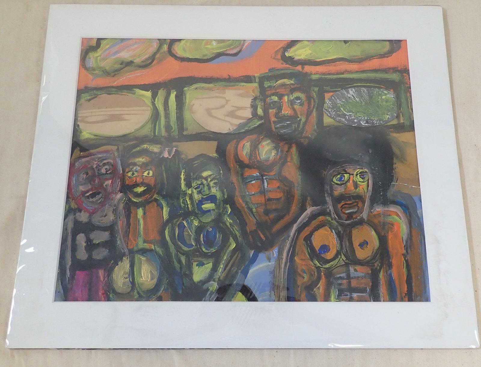 Emery Williams Outsider Art: Titled " A Day on The AC". Approx 20" x 24". Shipping available