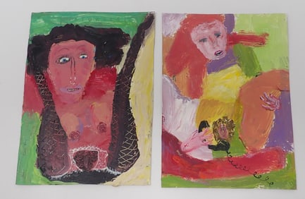Kim Robertson Nudes Acrylic on Cardboard
