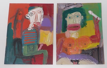 Kim Robertson Adult Acrylic on Cardboard Paintings