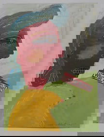 Kim Robertson Acrylic Collage What a Pair !
