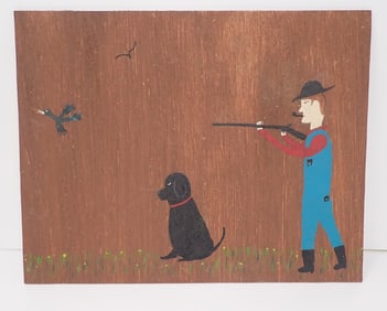 2007 Folk Art Painting on Board Signed