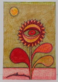Dion Hitchings Outsider Folk Art Flower