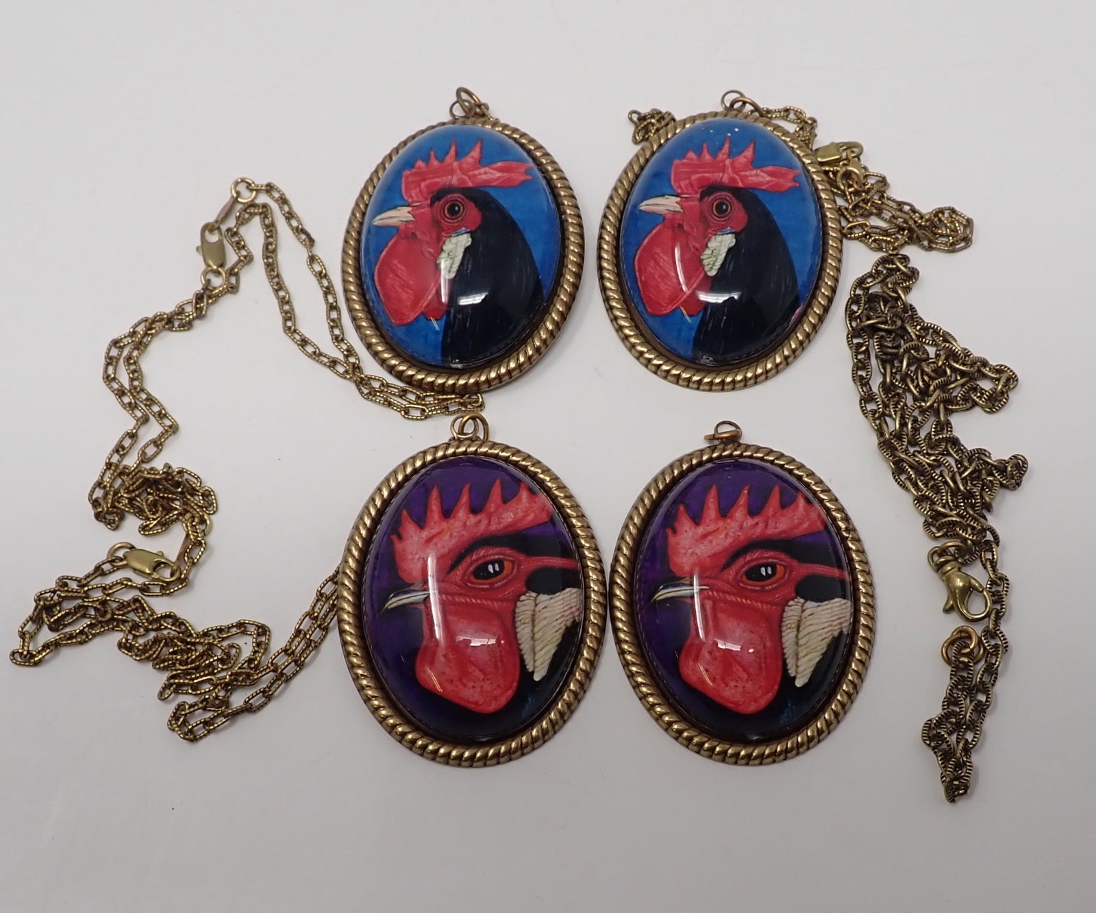 Rooster Pendants & Chains: Pendants are approx 1 3/8" x 1 7/8". Shipping available
