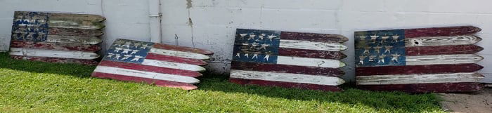 American Flag Painted Fence Sections