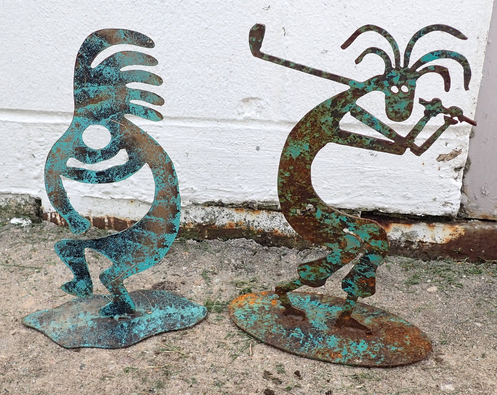 2 Iron Sculptures: Tallest is apprx 11 3/4" tall. Shipping available