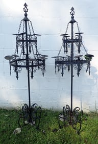 Pair of Gothic Style Floor Candelabra