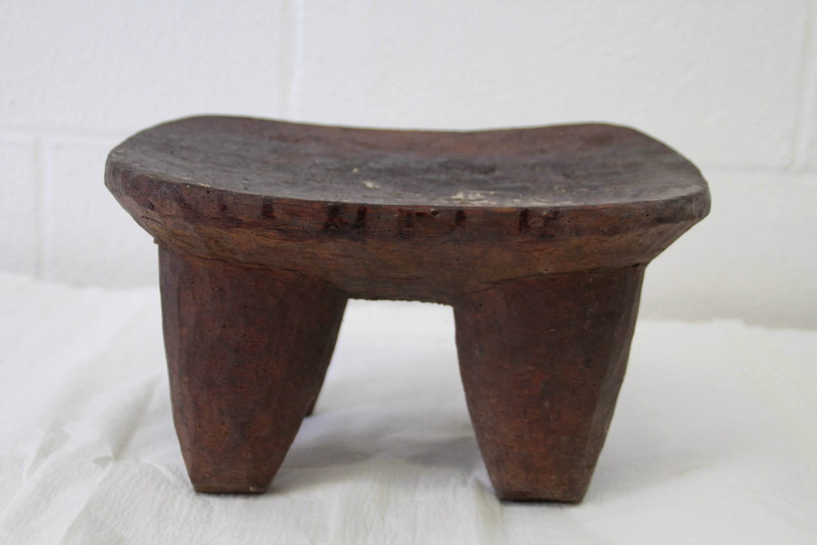 African Burkina Faso Stool: Approx 8 5/8" x 12 1/2" x 7" tall. Shipping available