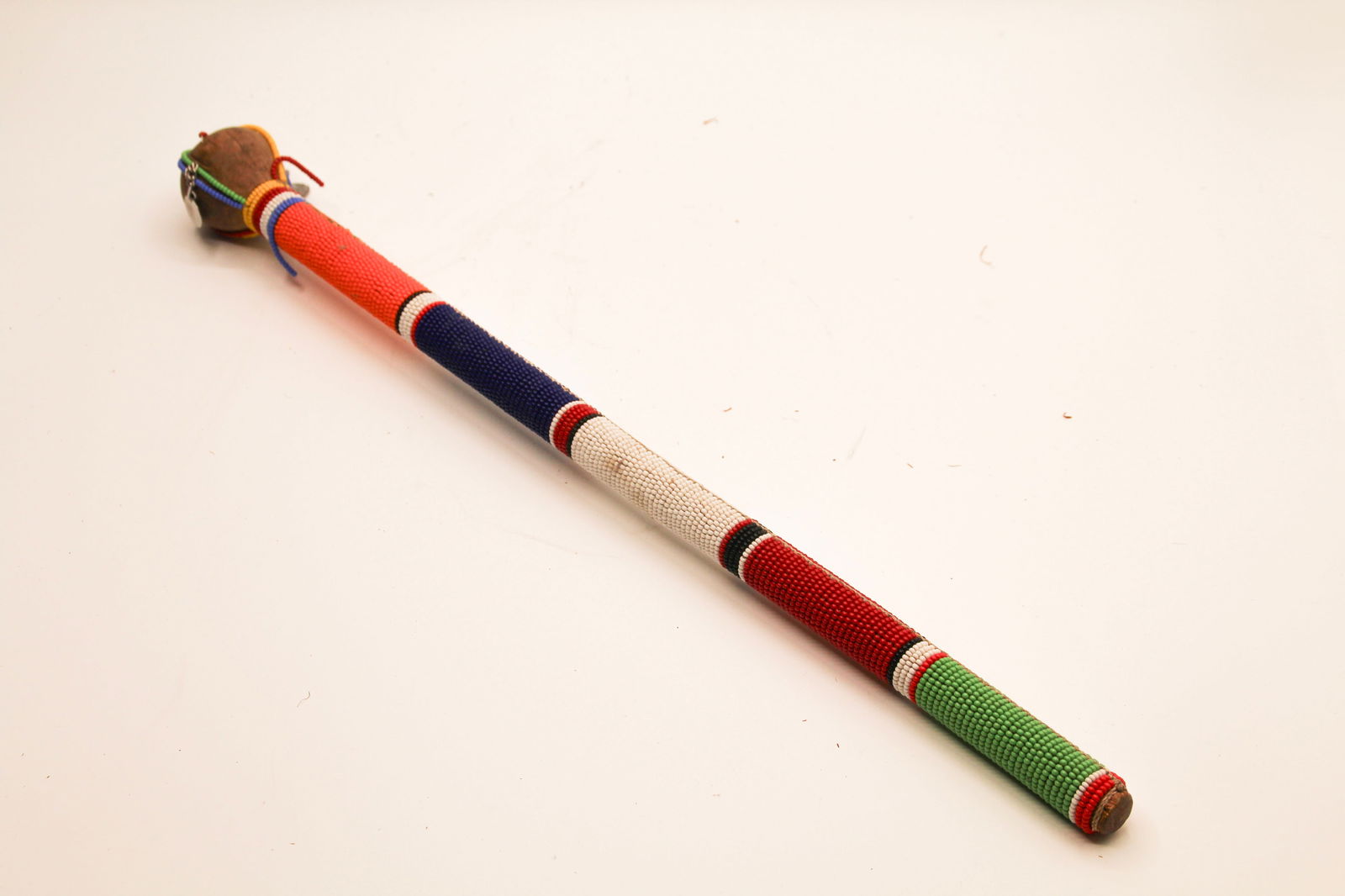 African Beaded Medicine Stick: Approx 17 3/4" long. Shipping available