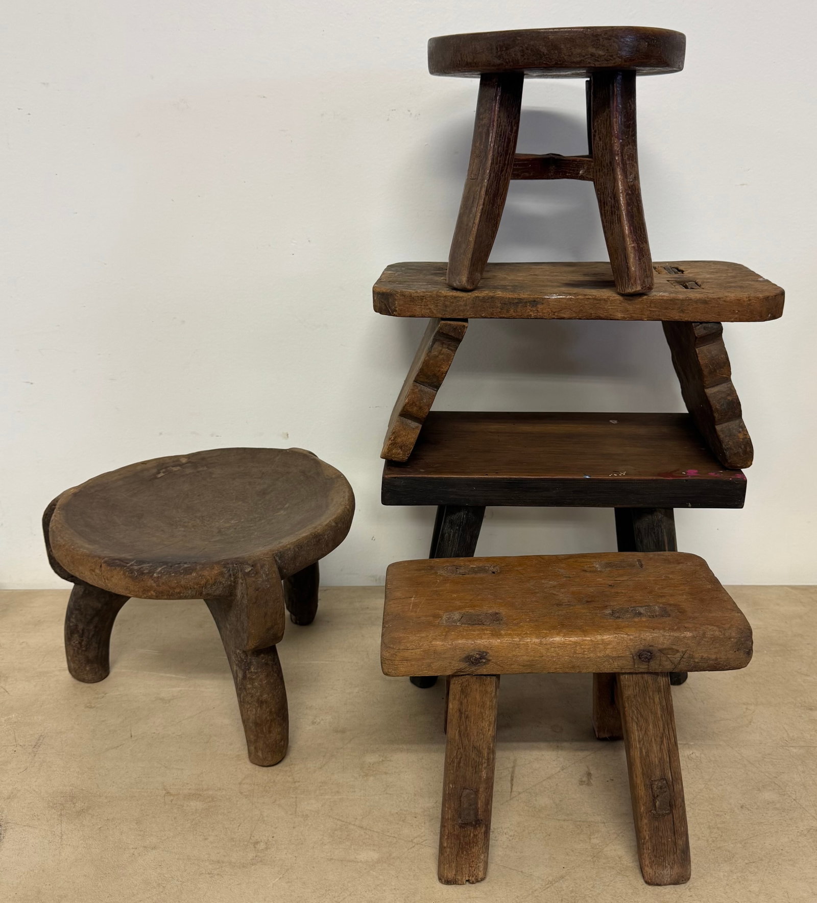 5 Foot Stools: Tallest is approx 7" x 13" x 9" tall. No in house shipping!