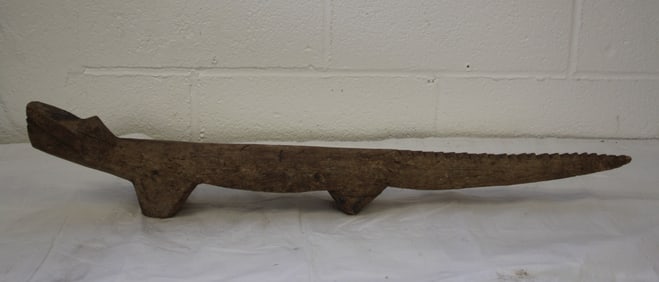 African Wooden Tribal Alligator