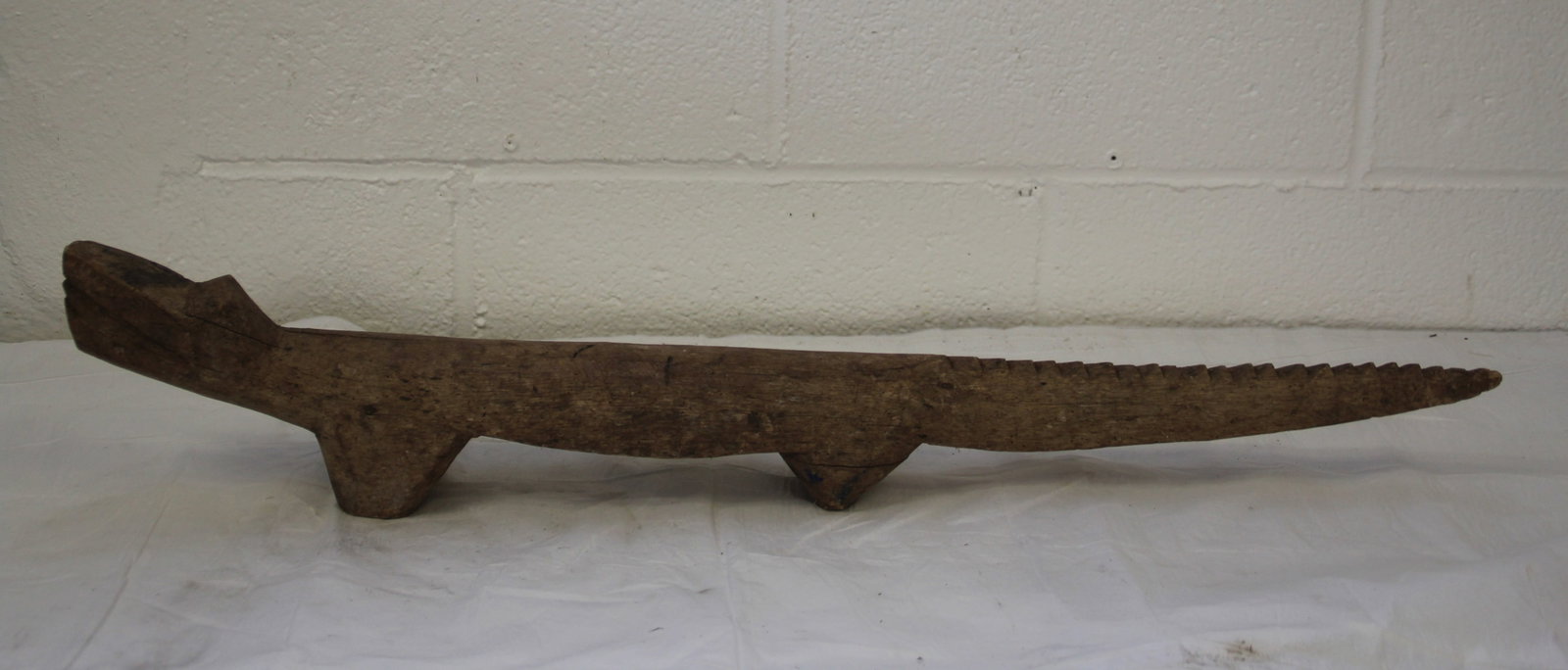 African Wooden Tribal Alligator: Approx 32 1/4" long and 6 1/2" tall. Shipping available ($20 handling charge, plus postage).