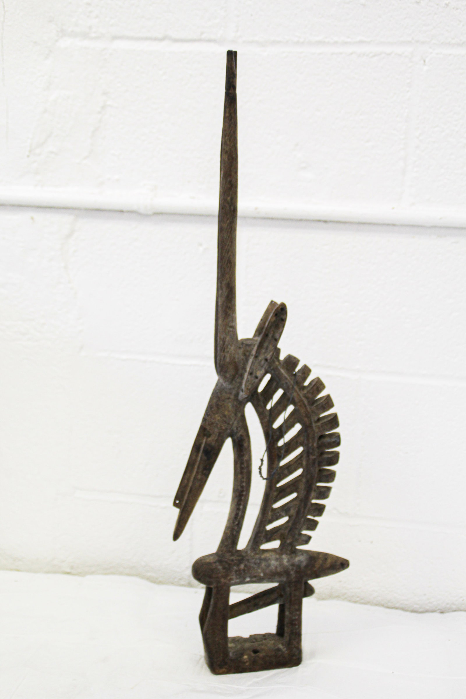 African Bambara Chiwara Headdress: Approx 28" tall. Shipping available ($30 handling charge, plus postage)