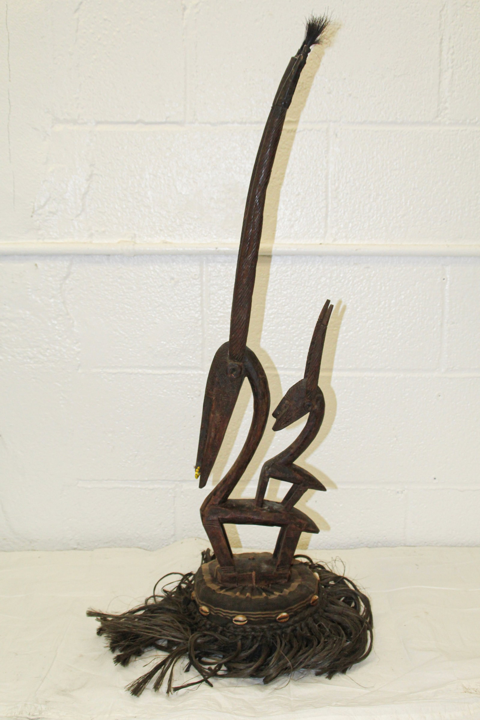 African Chiwara Bambara Female Headdress: Headdress- Approx 32" tall. Shipping available thru UPS Store 5528. Email store5528@theupsstore.com to get a quote BEFORE bidding ! There are no refunds because of shipping prices