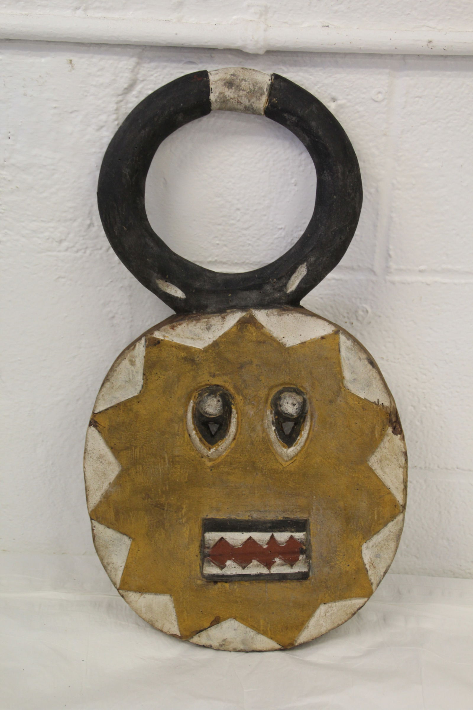 Ivory Coast Goli Mask Boule: Approx 11 1/2" x 20 1/4". Shipping available