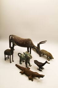 Bronze Deer Alligator & Misc Figures