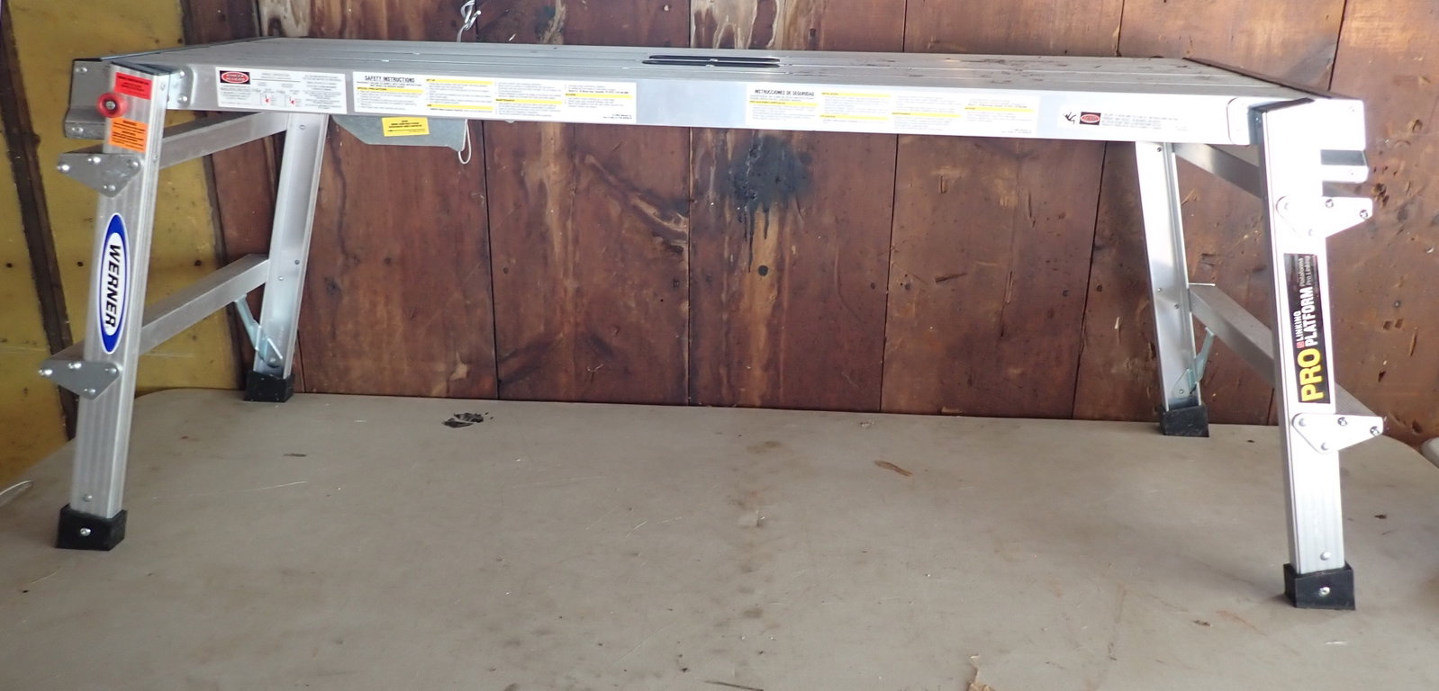 Werner Pro Platform: Platform is approx 16 1/4" x 48 3/8". No in house shipping !