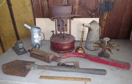 Dunlap Melting Pot Oil Cans Scale Trench Shovel & Misc
