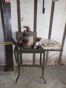 Oil Cans , Saw , & Misc