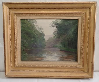 Robert Hamblen Hudson River Oil Painting