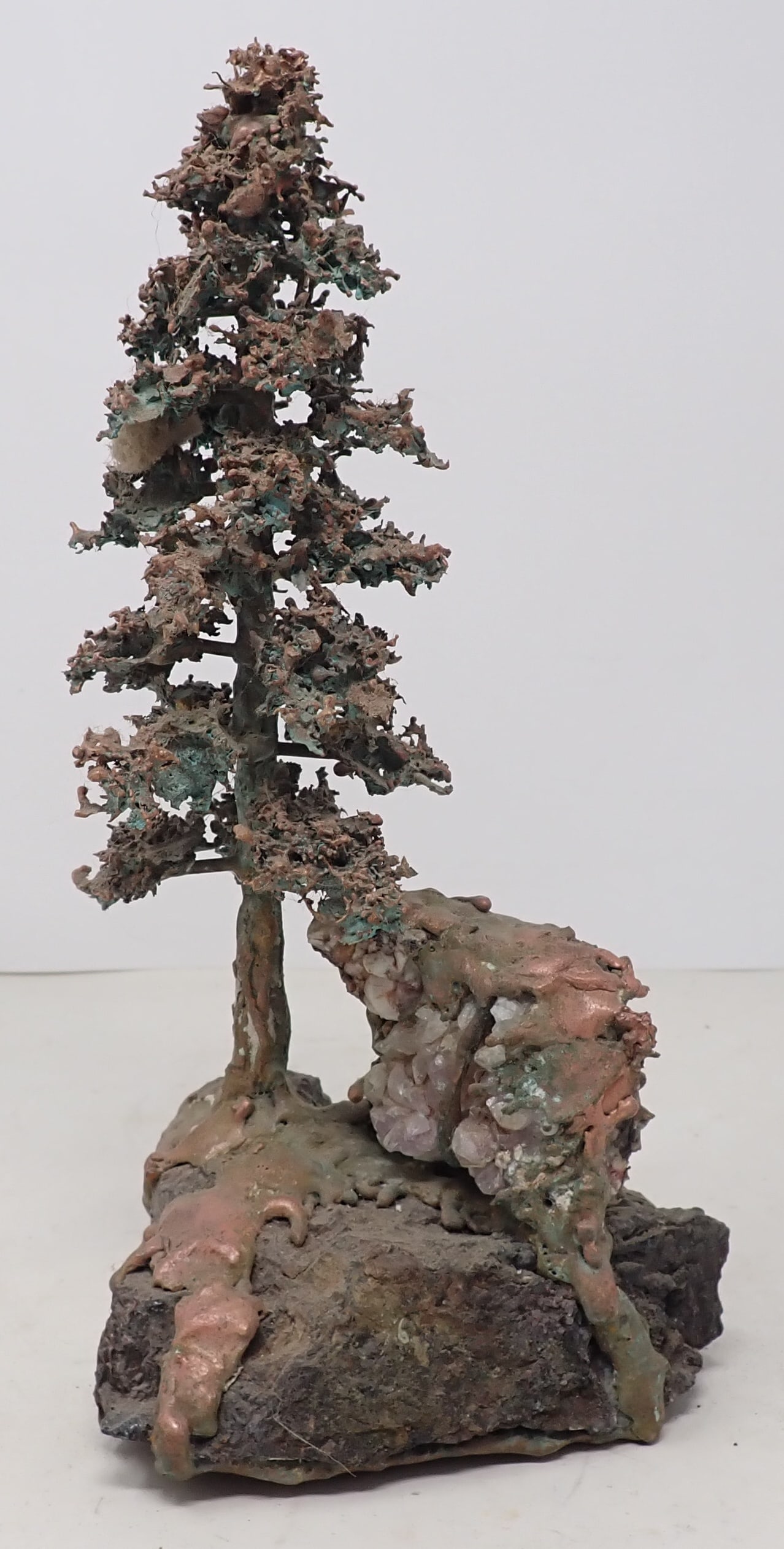 Crystal Brass & Rock Tree Sculpture (1 of 5)