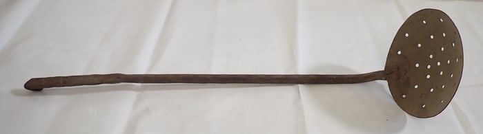 Early Wrought Iron Slotted Ladle