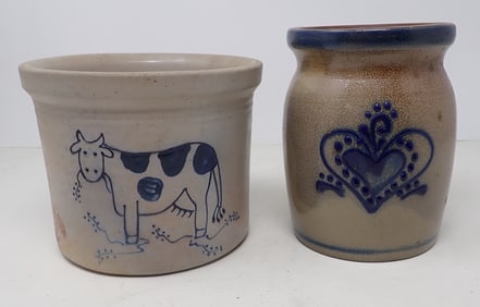 Eldreth Pottery Cow Crock & BBP Jar