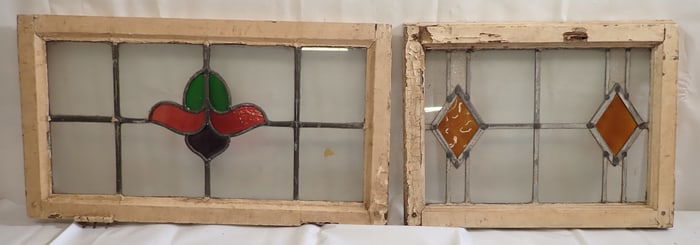 2 Leaded Stained Glass Windows
