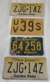 Vermont & New Jersey License Plates