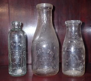 Johanna Farms and Walker Hills Milk Bottles