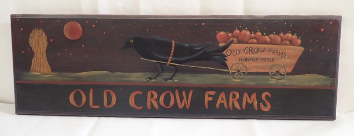 Old Crow Farms Wooden Sign