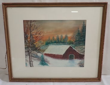 Barn Scene Oil Painting