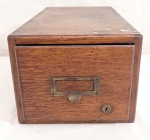 Oak Index File Box