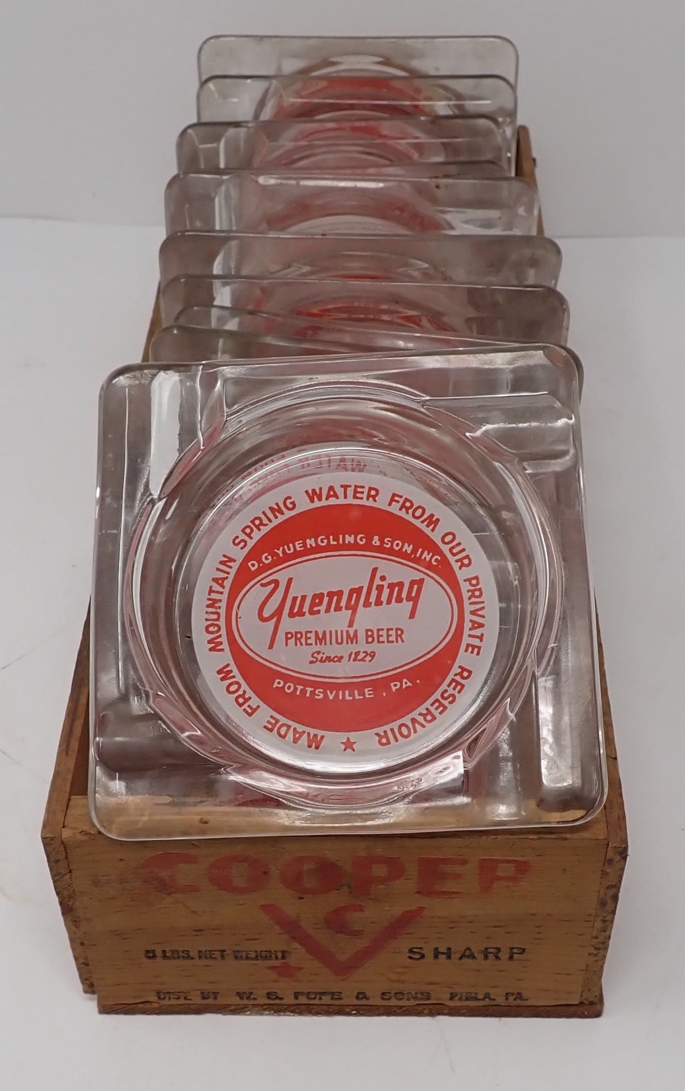 11 Yuengling Pottsville Pa Ashtrays & Coppers Cheese Box (1 of 3)