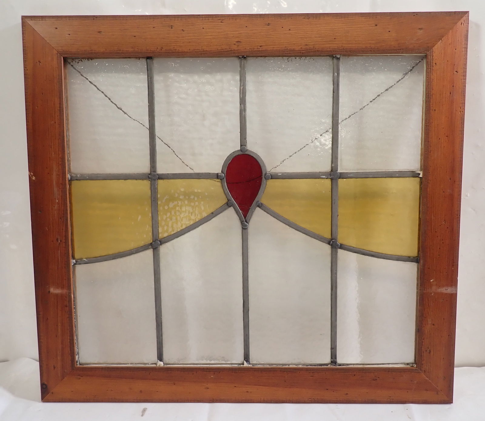 Leaded Stained Glass Panel: Approx 21 3/4" x 23 5/8". Shipping available ($35 handling charge, plus postage)
