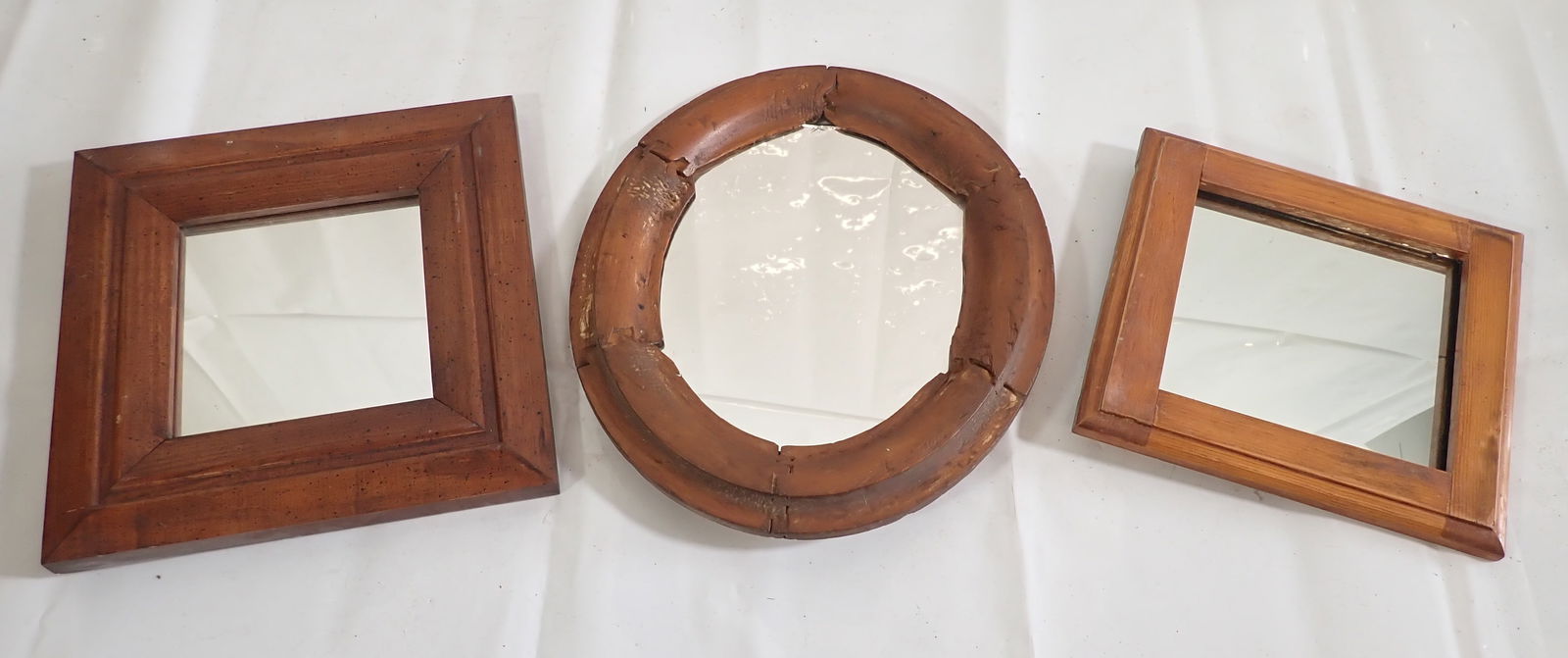 3 Wall Mirrors: Left one is approx 11 1/2" x 11 1/2". No in house shipping