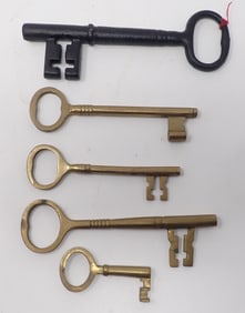 Cast Iron & Brass Skeleton Keys