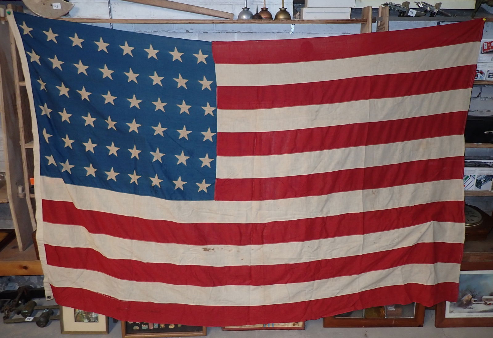 48 Star American Flag: Apprx 58" x 92". Shipping available