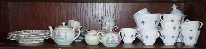 Hand Painted Japan Tea Set & Adderley Blue Chelsea