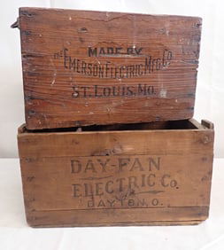 Emerson & Day-Fan Electric Wooden Crates