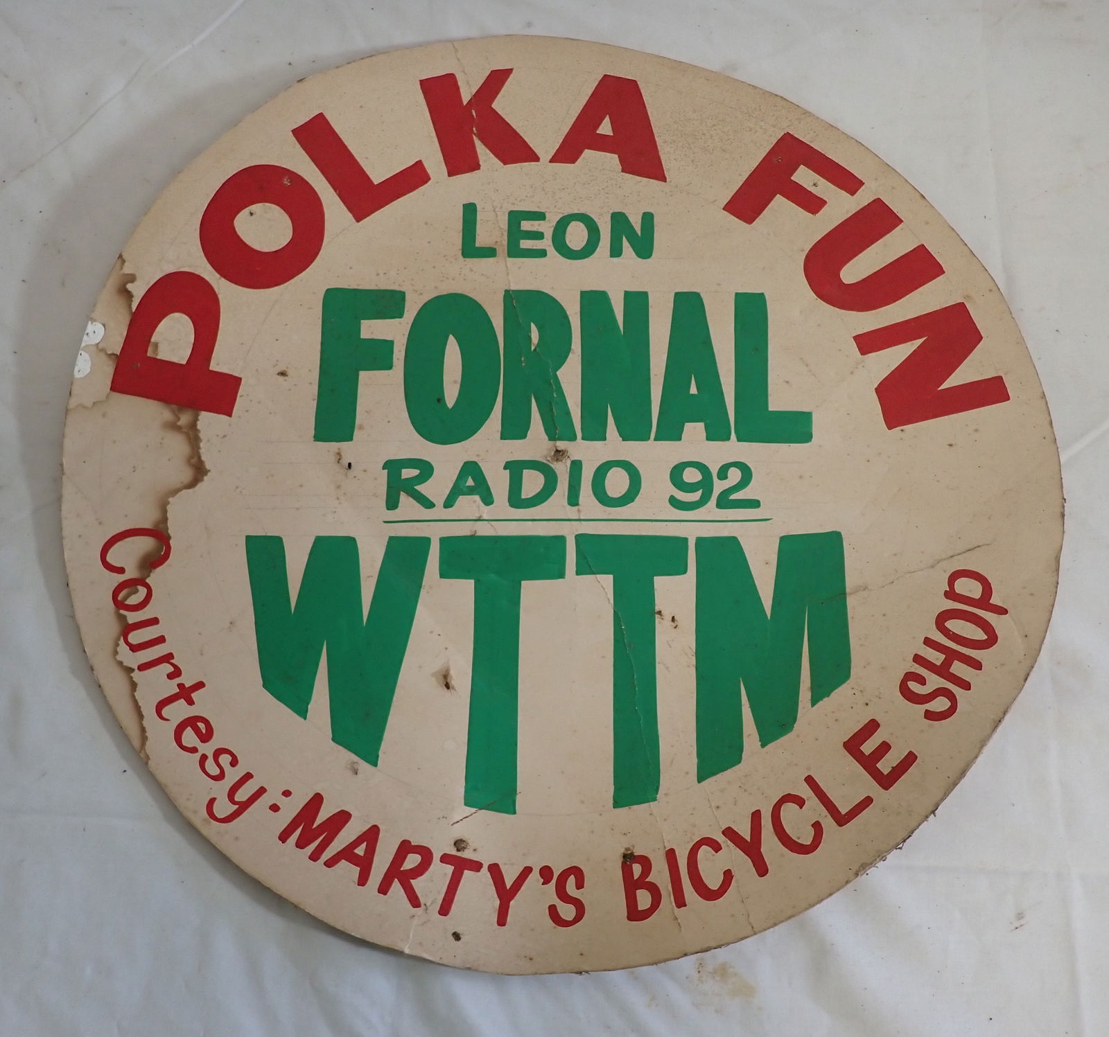 Marty's Bicycle Shop Polka Fun Radio Station Sign (1 of 2)