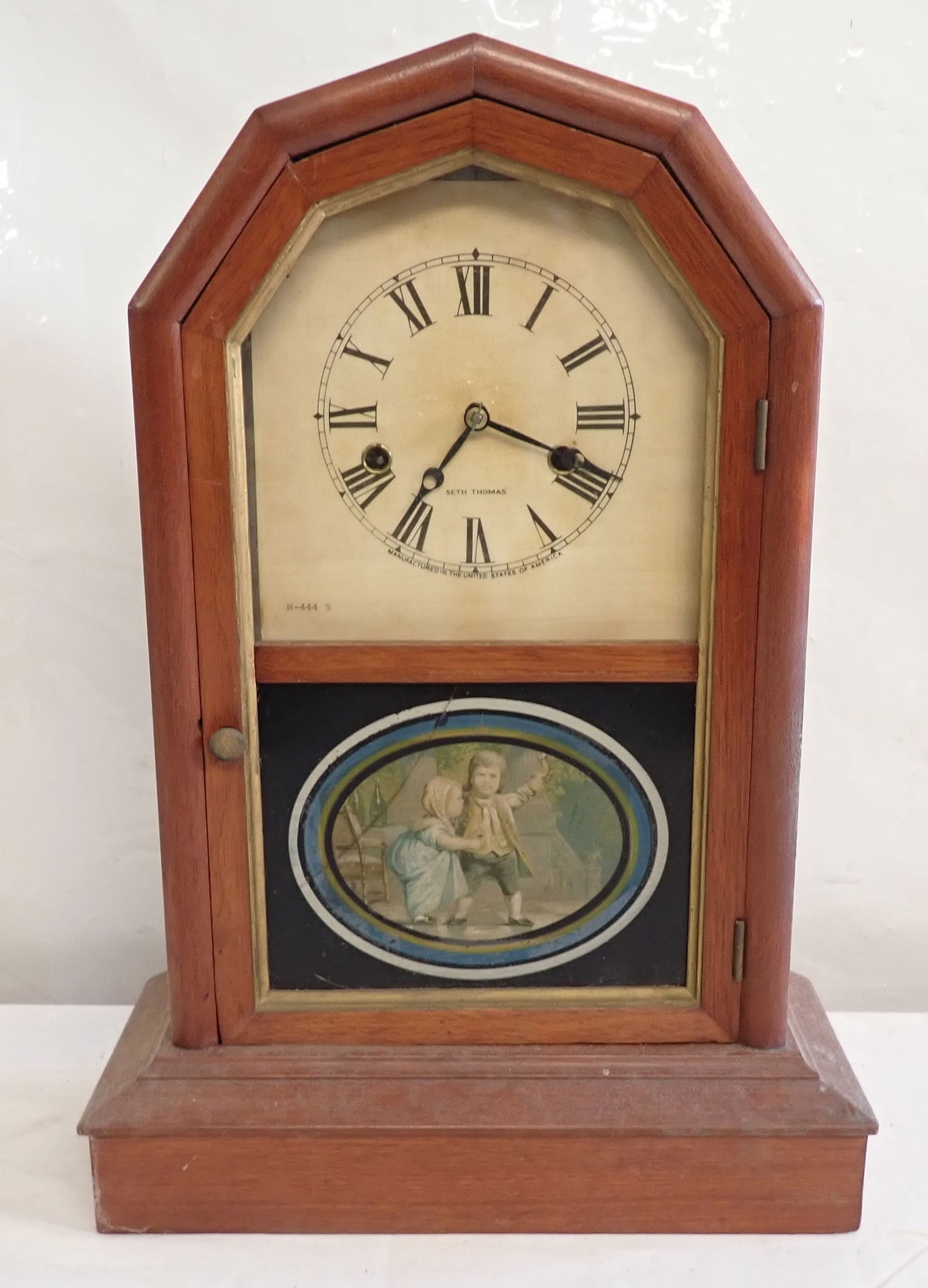 Seth Thomas Mantle Clock w/ Reverse Painted Panel (1 of 5)
