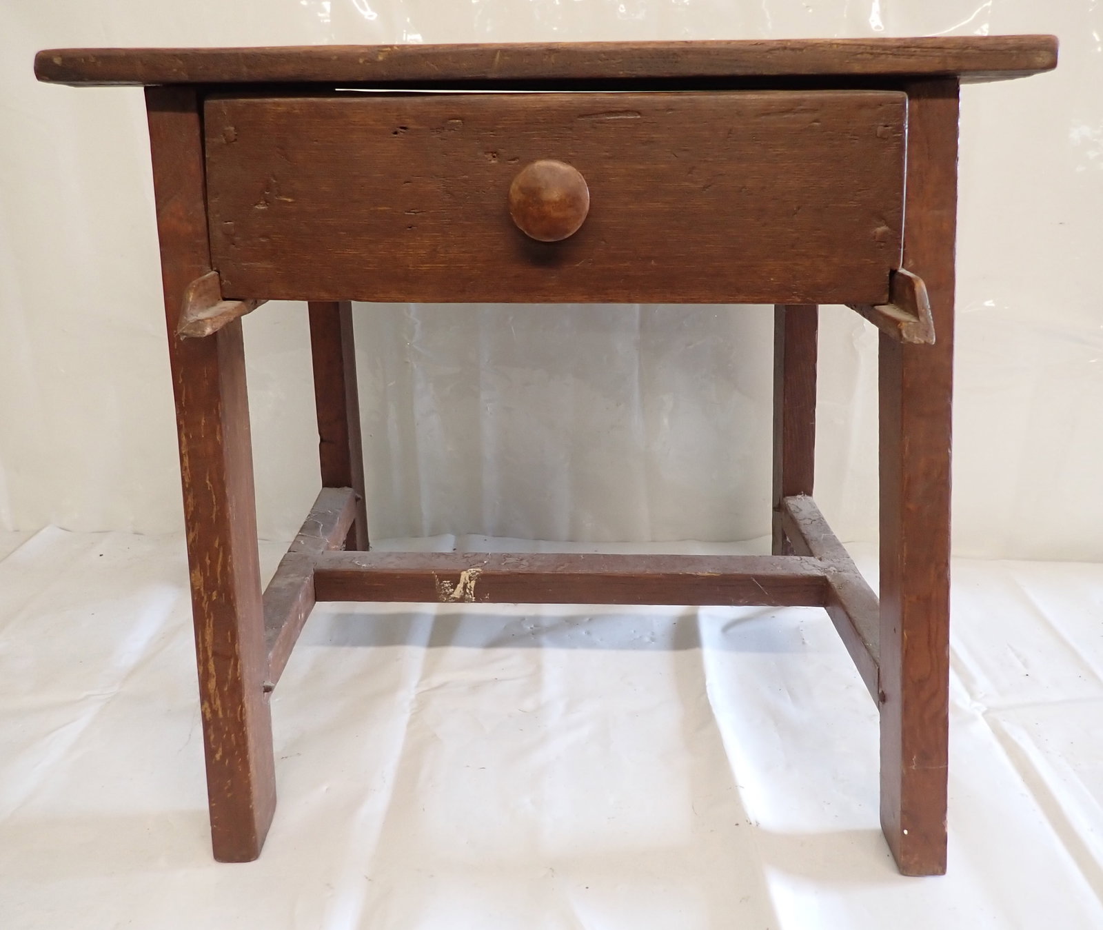 One Drawer Side Table: Apprx 21 1/2" x 23 3/4" x 22 1/2" tall. Can access drawer from both sides. No in house shipping !