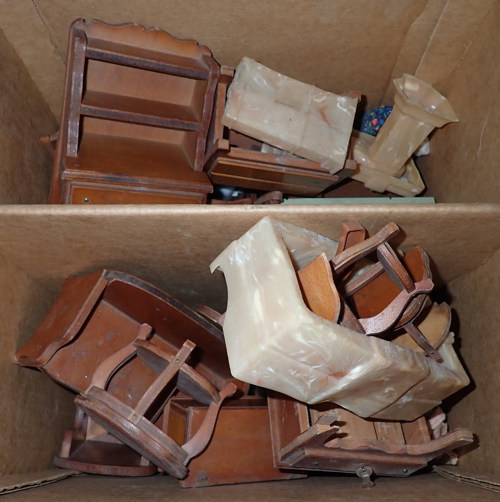 Box of Dollhouse Furniture: Shipping available