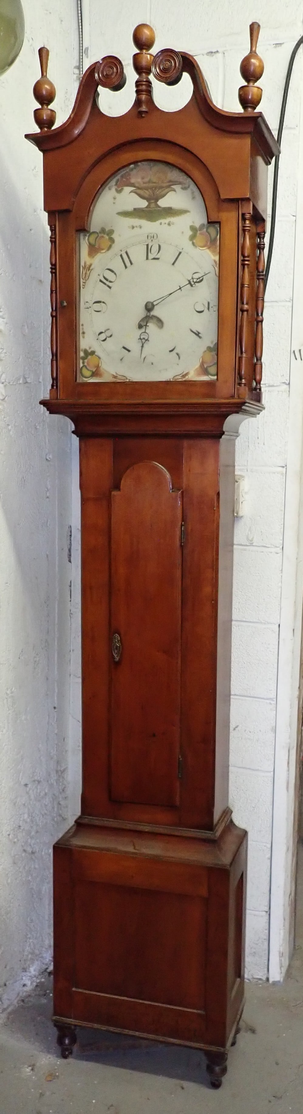 1833 Krout 30 Hour Cherry Grandfather Clock (1 of 20)