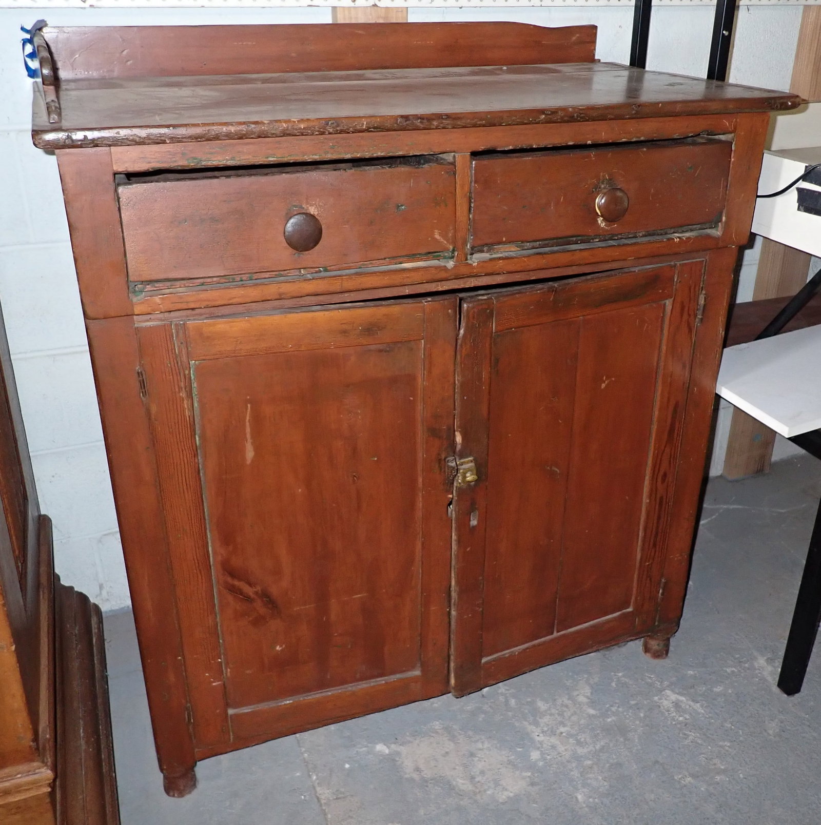 Jelly Cupboard: Apprx 21 1/2" x 42 5/8" x 47 3/4" tall. No in house shipping ! Bring help to remove.
