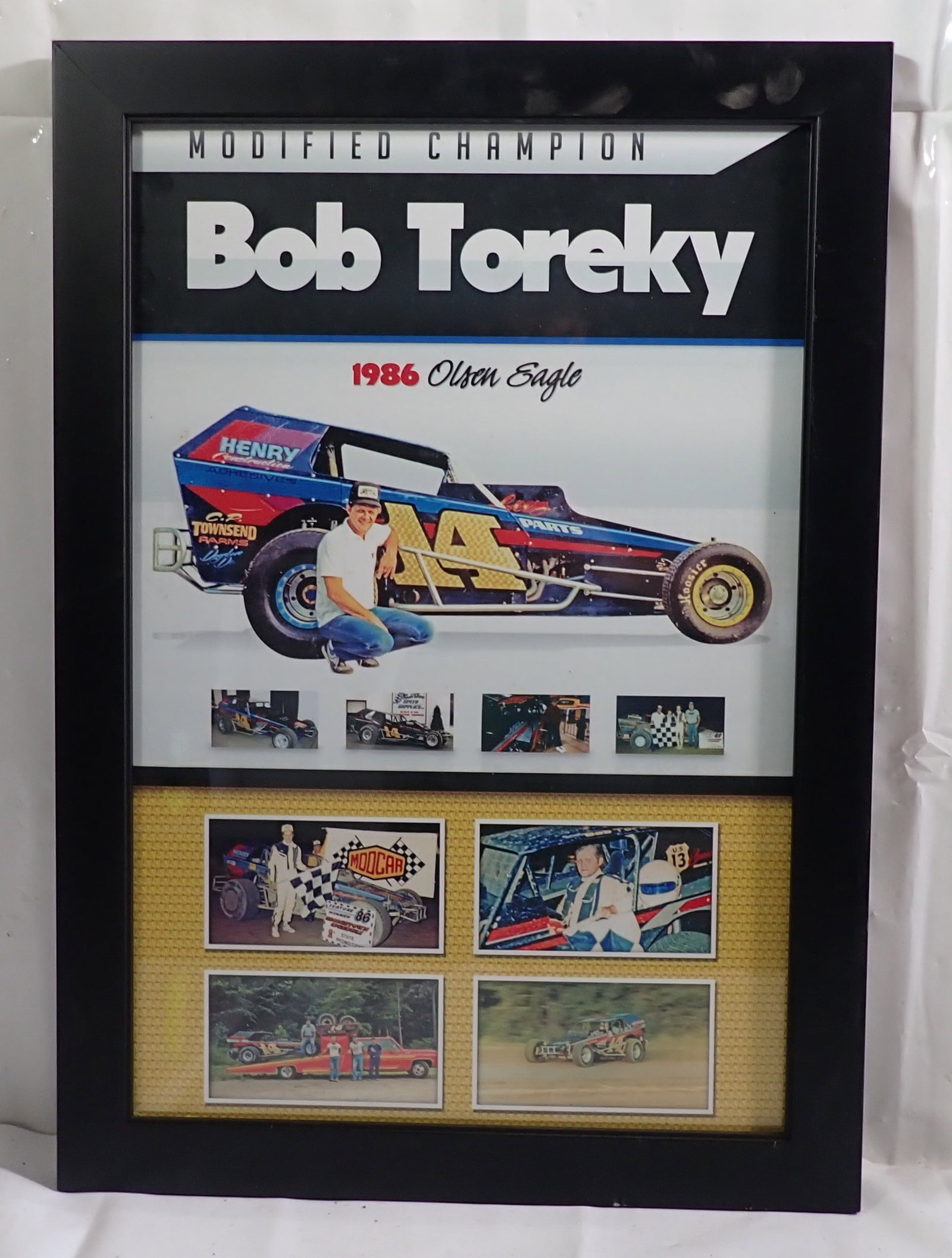1986 Bob Torecky Olsen Eagle Modified Racing Photo: Approx 19 1/4" x 27 1/2". Shipping available ($35 handling charge, plus postage)